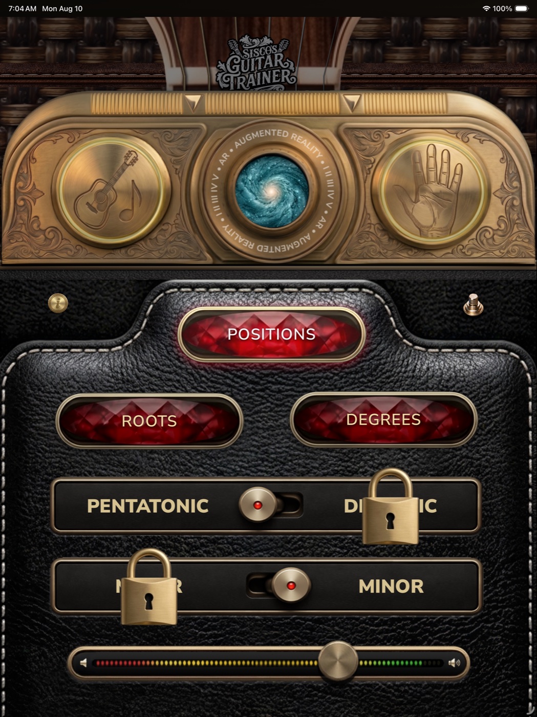 Guitar Trainer modes and practice settings on iPad
