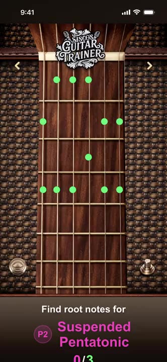 Roots Trainer on iPhone teaching a beginner where the home note lives in a scale pattern